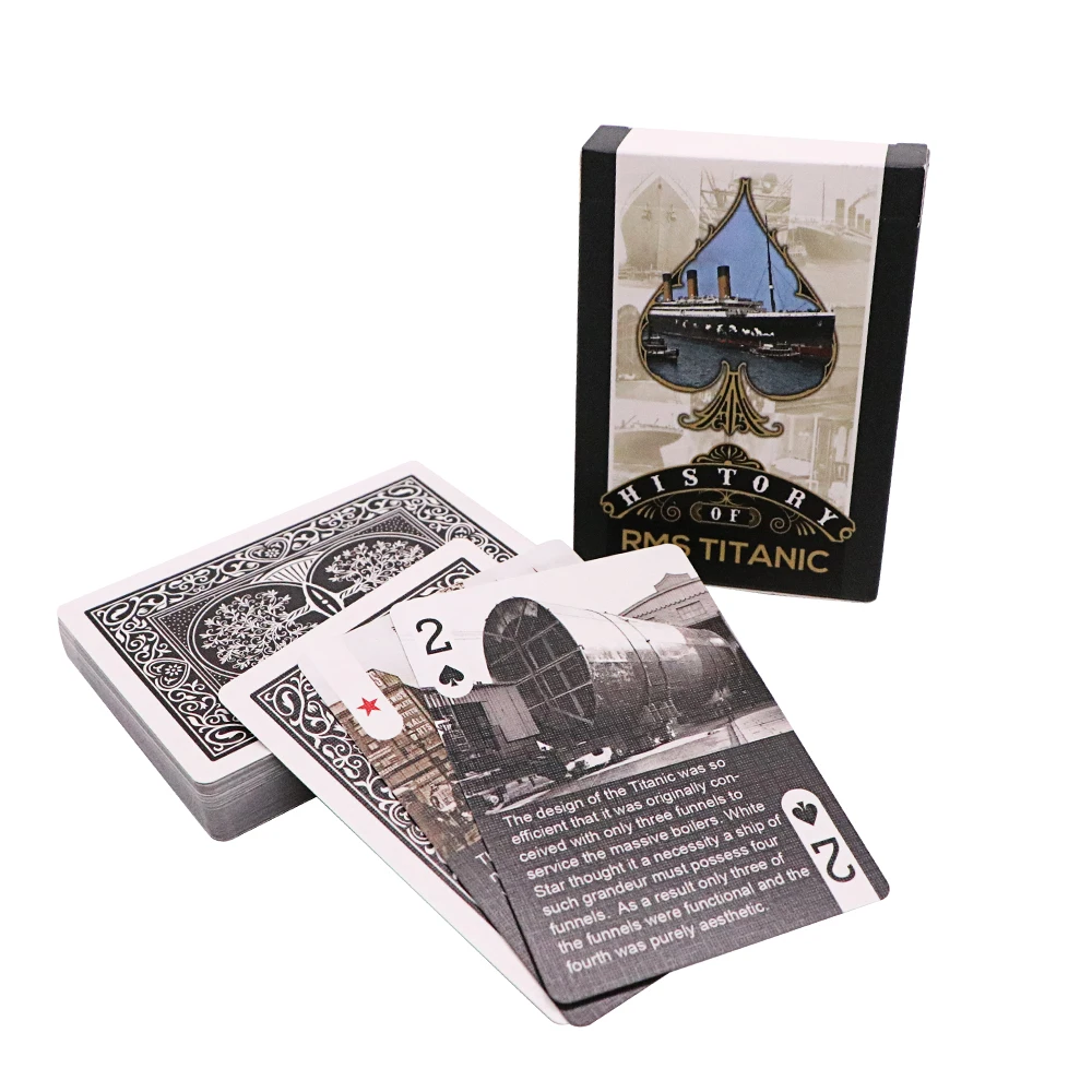 High Quality Titanic Custom Waterproof Playing Cards With  Tuck Case