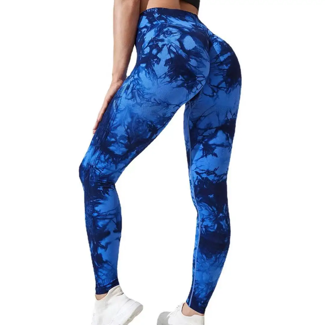 Women Girls High Waist Scrunch Butt Booty Fitness Marble Tie Dye Seamless Yoga Leggings Wholesale