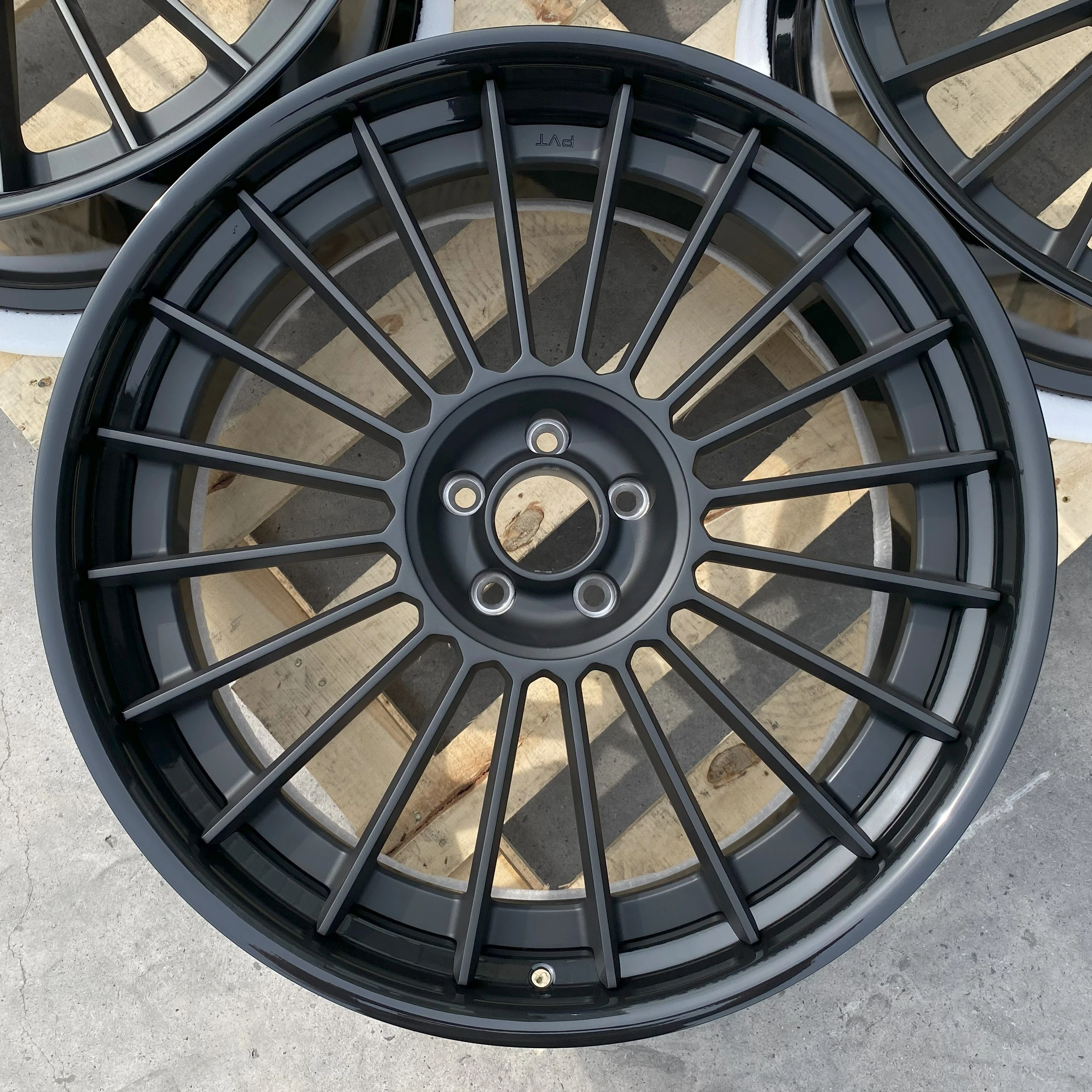 Forged 2 piece matte black aluminum alloy custom wheels 16 17 18 19 20 21 22 23 24 inch 5x112 5x114.3 5x120 rim hub