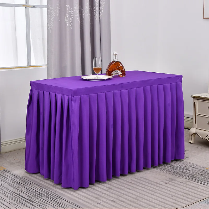 Wholesale Table Skirting Cloth Solid Color Buffet Table Skirt Rectangular Skirt Table Cloth//Custom Table Covers With Skirt