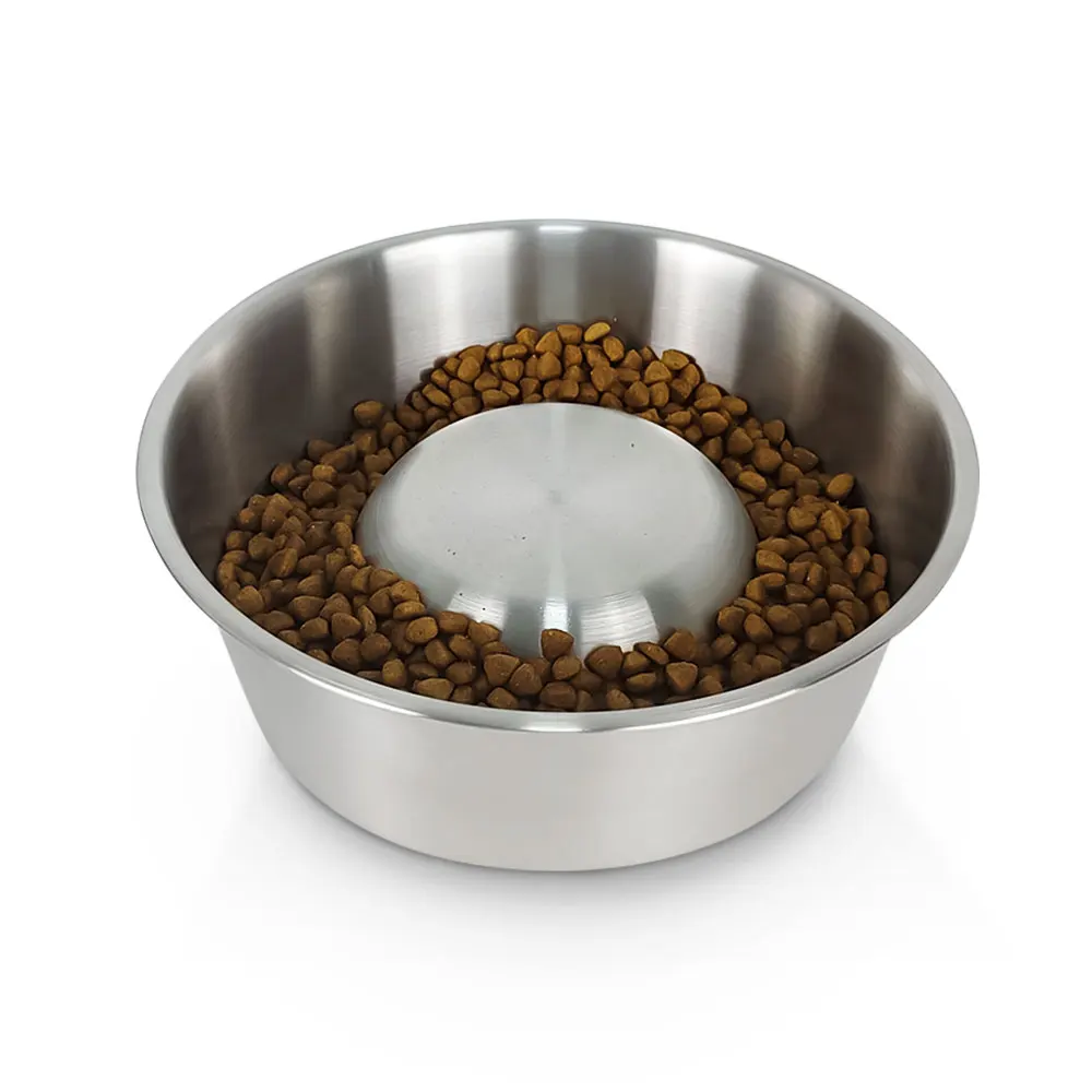 IKITCHEN Dog Bowl for Food and Water, 64 Oz Stainless Steel Pet Feeding Bowl,  Durable Non