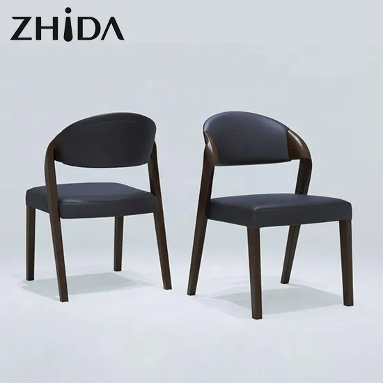 Italian Design Dining Room Table and Chairs Set Home Furniture Luxury Leather Dining Chair Hotel Furniture Restaurant Chair