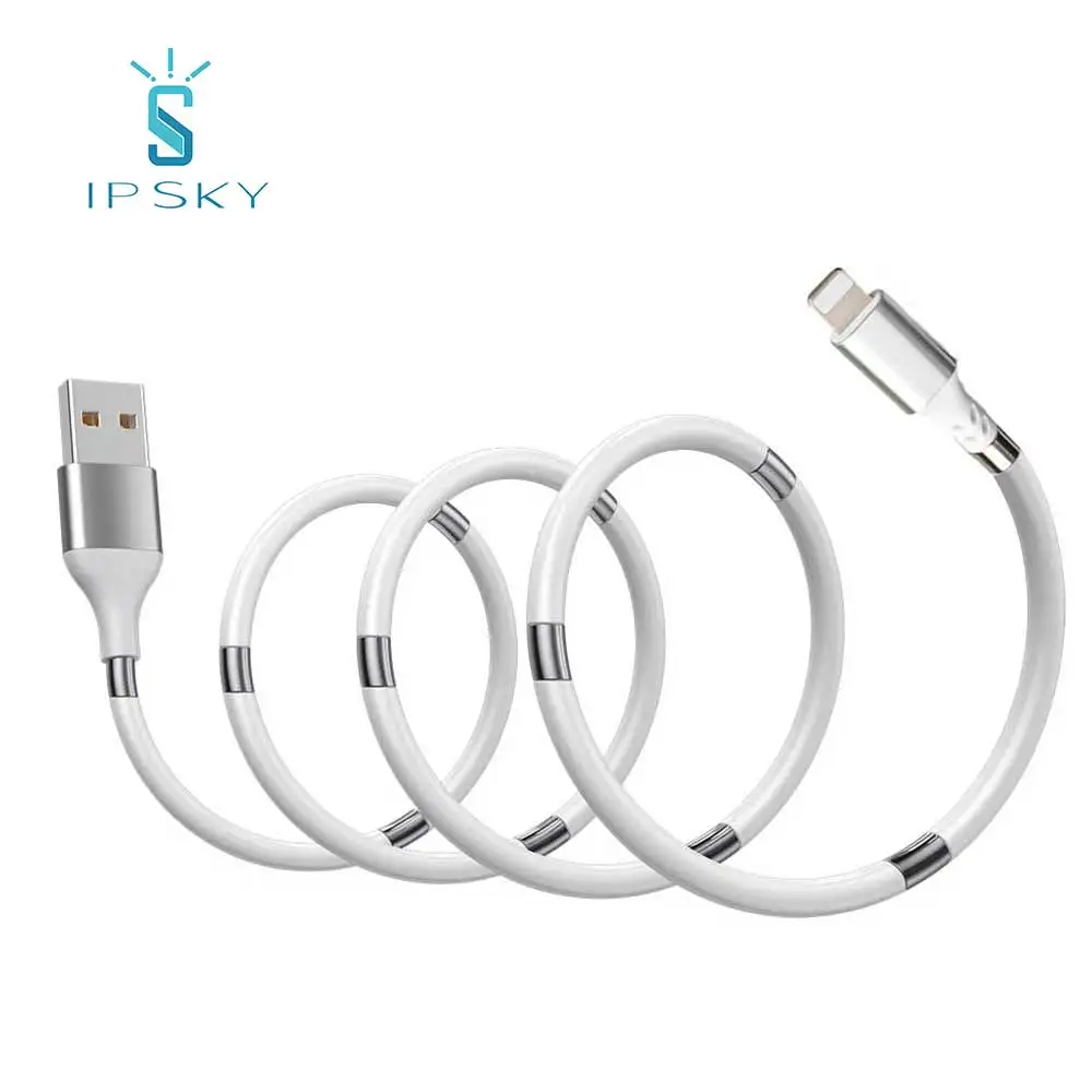Бренд IPSKY 3 в 1 Магнитный зарядный кабель/самообмотка Организация легкая катушка 3A кабель для быстрой зарядки