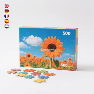 Sunflower Flower Custom Jigsaw Puzzle Game 500 Piece Paper Jigsaw Puzzles for Children and Adults