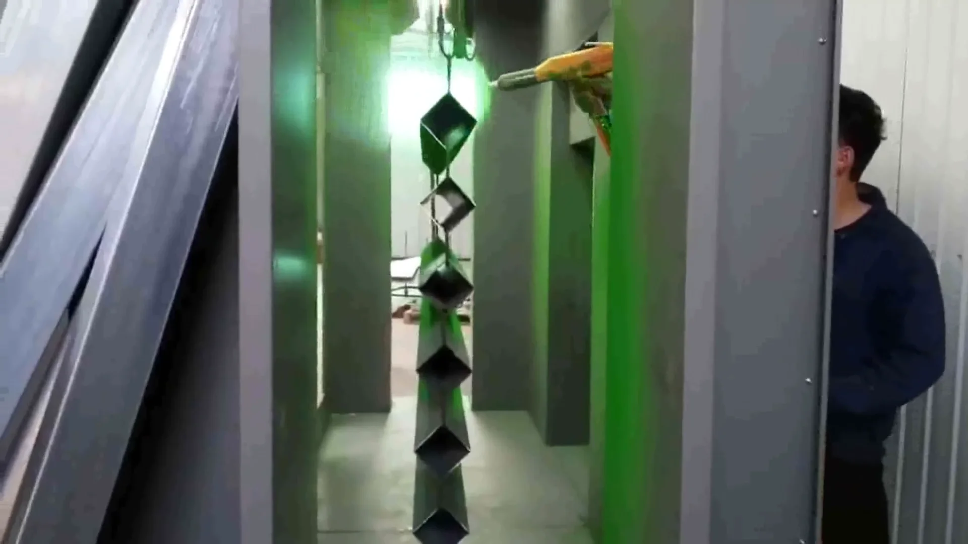Electrostatic Manual Powder Coating Spray Booth For Aluminum Profiles ...