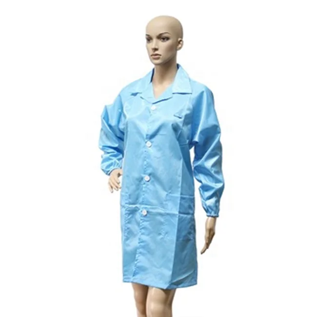 Anti Static Polyester Material ESD Cleanroom Antistatic Cleanroom Working Esd Overcoat