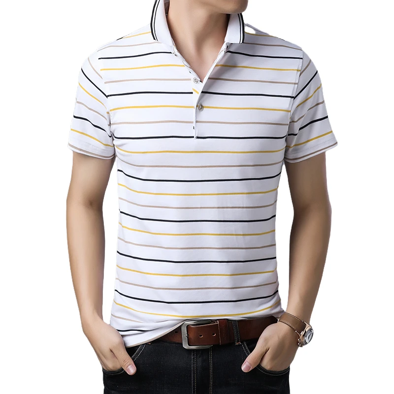 Fashion Men's Striped Casual T-Shirts Slim Fit Short Sleeve Shirt Top