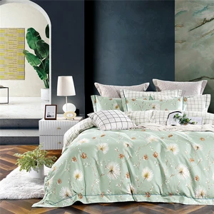 KOSMOS Low MOQ Customized Printed Flower Duvet Cover Set Soft Printed Bedding Bed Sheet Set