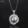 Gray bead pendant