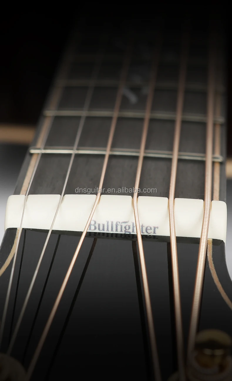 OEM Sitka-Fichtenholz Massivholz-Akustikgitarre Handgefertigte Einlegearbeit Perlmutt-Ebenholz-Griffbrett Gitarre Akustikgitarre Vollmassive Gitarre Mit Tasche – Detail 6