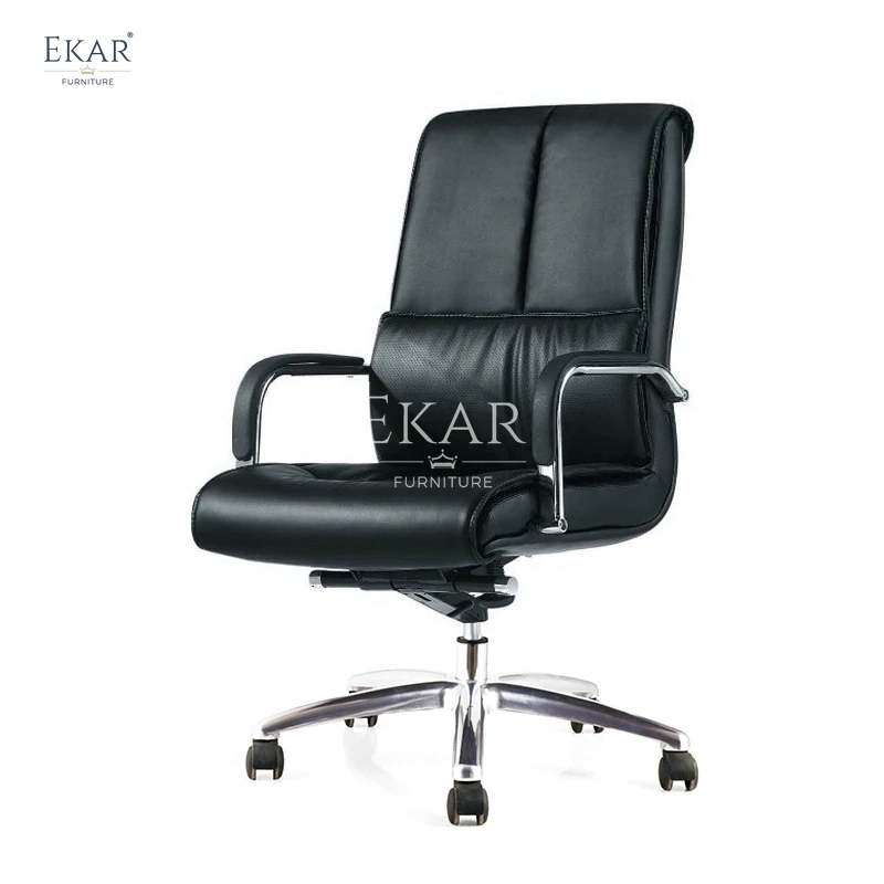 Modern Sleek PU Leather Office Chair Revolving Massage Feature Comfortably Adjustable Contemporary Workspaces Mesh Style Wood