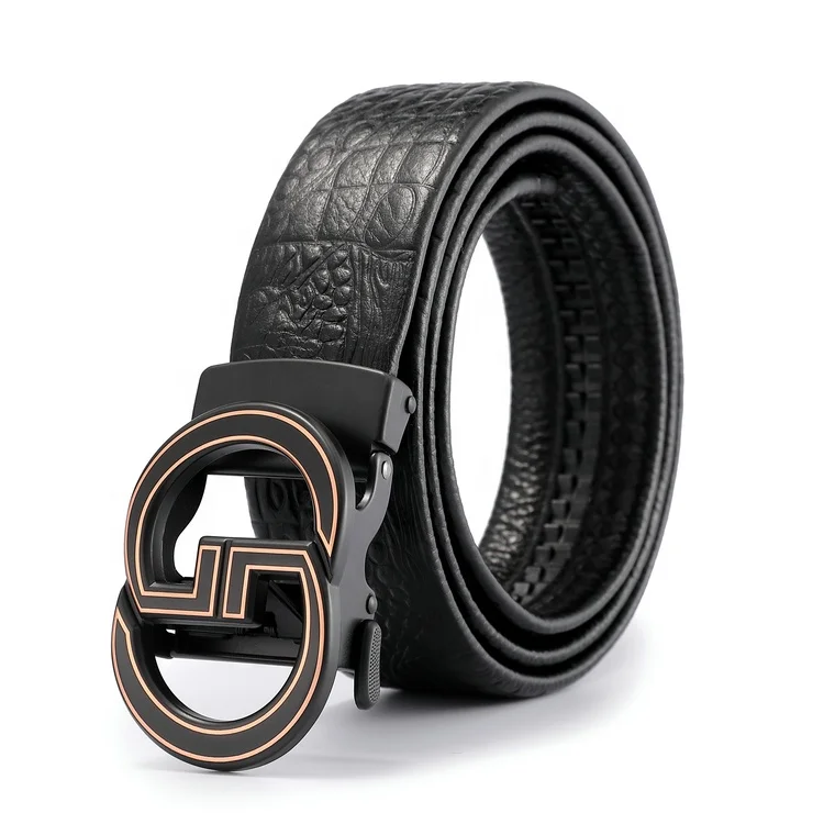Brand men's leather belt automatic buckle belt designer cowhide wholesale luxury  belt