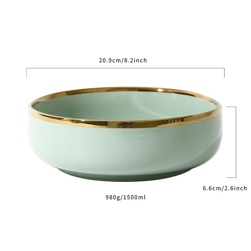 High Quality Light Luxury Nordic Ceramic Tableware Set-Includes Safe Weddings Dishwasher-Friendly Rice Fruit Salad Ramen Bowls manufacture