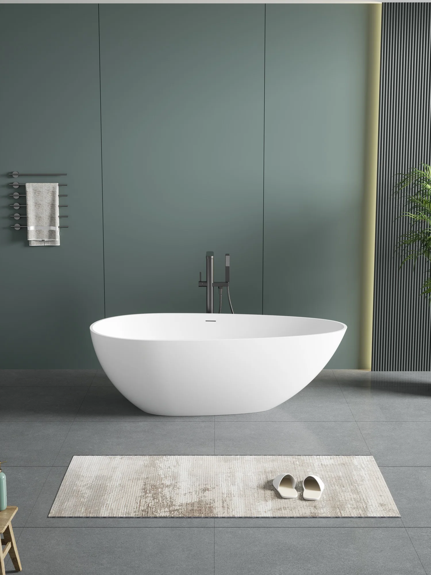 Modern Freestanding Bath Tub High Quality Solid Artificial Stone