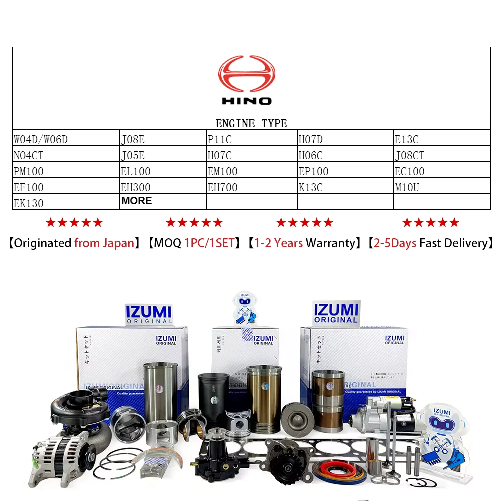 IZUMI P11C J05E E13C K13C EH700 H07C Fuel Injector Common Rail Injector for Hino Engine
