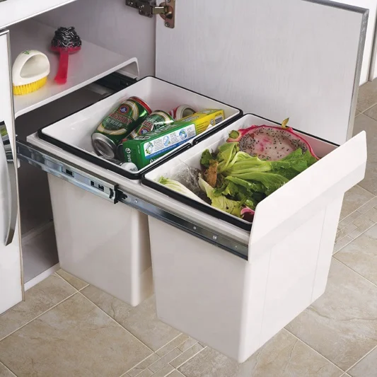 Kitchen Under Counter Recycle Waste Container 36L Pull Out Bin