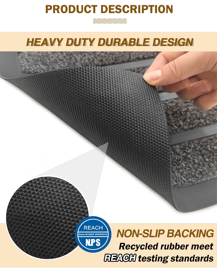 Hot Sell Inside Outside Waterproof Durable Natural Rubber Door Mat wIth Grass Surface(图2)