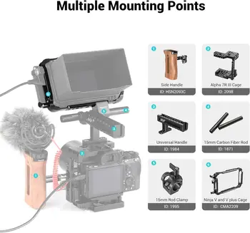 SmallRig Cage for Atomos Ninja Series,Built-in NATO Rail and Cable Clamp Monitor Cage CMA2209 detail image