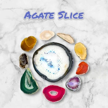 Wholesale Multifunctional Colorful Agate Slice As High End kitchenware Heat Proof Mat in the Kitchen