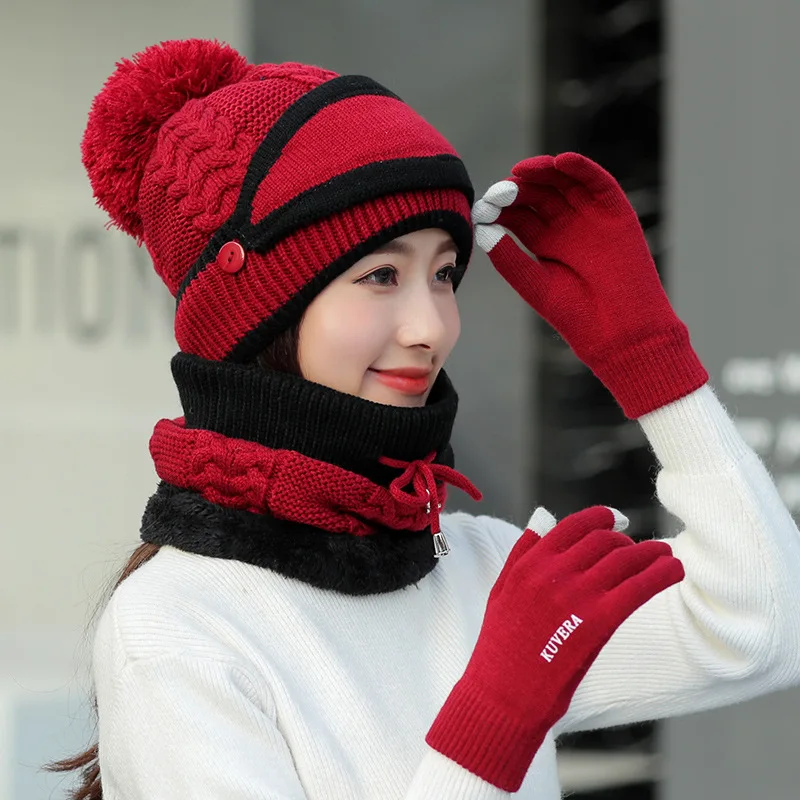 Q592 Women Winter Infinity Scarf Hat Set - Fleece Lined