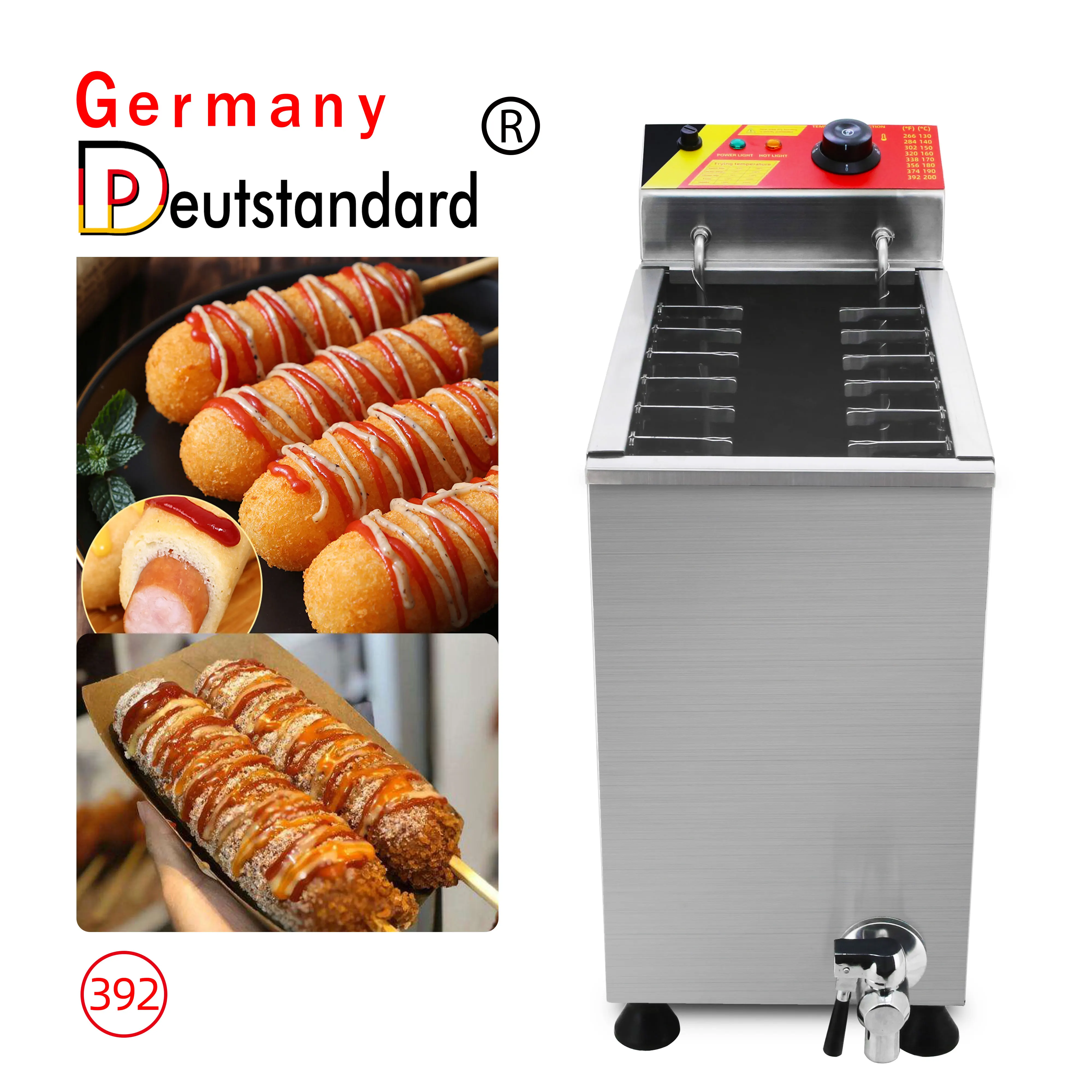 Korean Hot Dog Machine High Productivity Snack Fryer