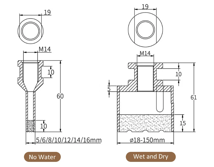 660mm M14 Hole Saw Vacuum Brazed Diamond Core Drill Bit For Angle