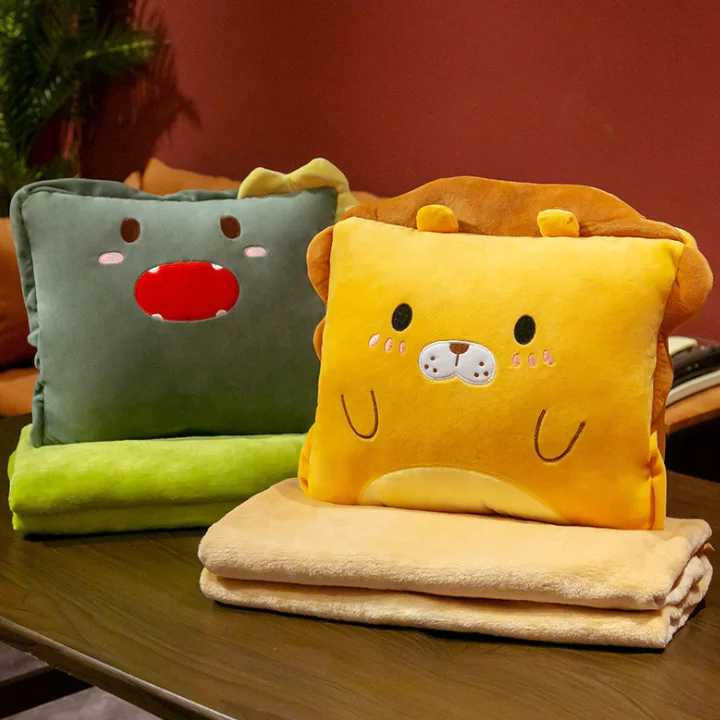 Одеяло с животными, плед для кровати, одеяло для офиса, мягкая подушка для студентов
