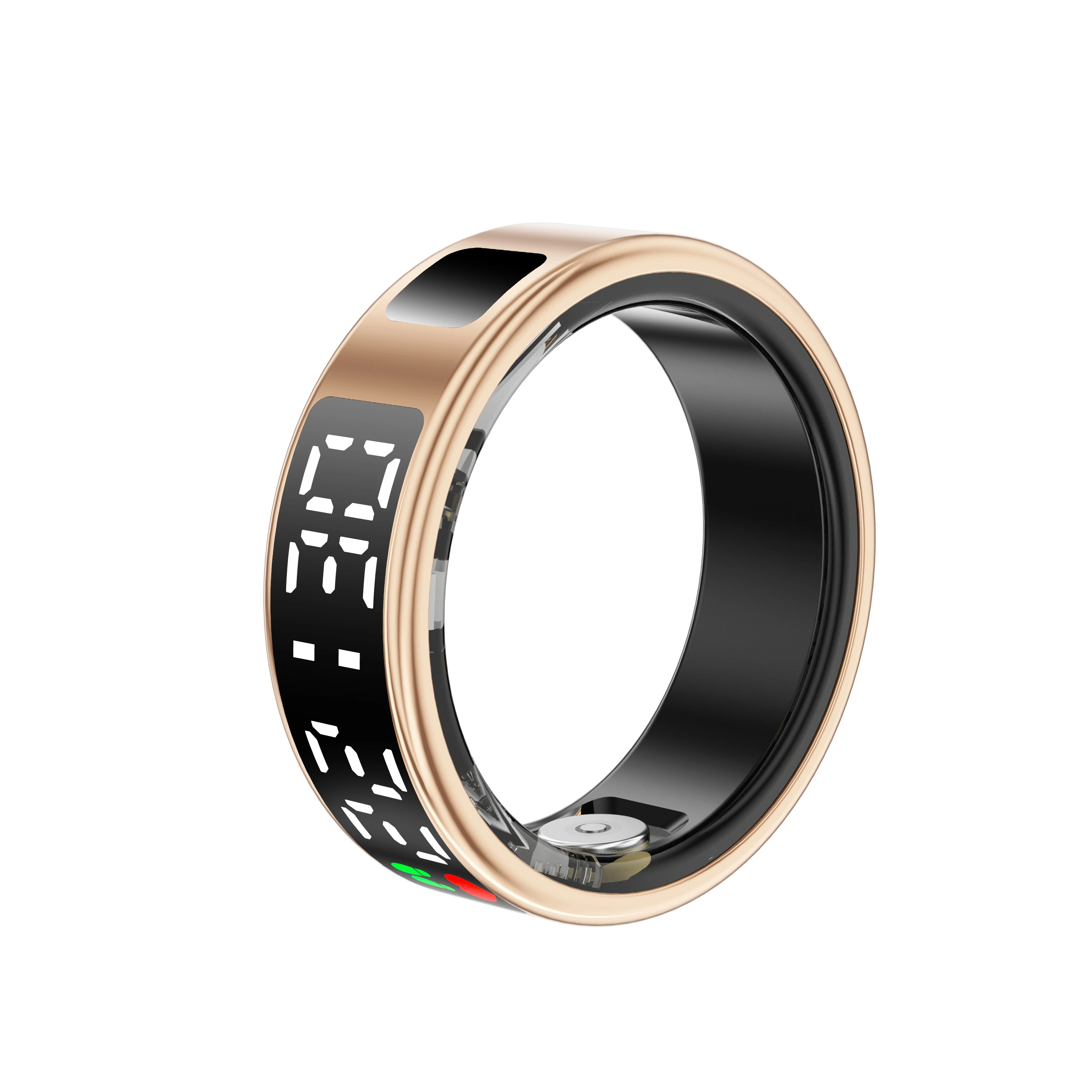 2025 Smart Screen Rings Charging Case Gesture Control Stainless Steel Health Monitoring Heart Rate Blood Oxygen SR08 Smart Ring