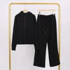 Black slim-fit sweatshirt and sweatpants set