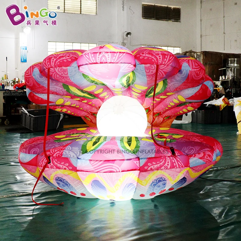 Giant Inflatable Artificial Sea Shell Balloon Wedding Stage Decorative Props Inflatable Seashell with Led Lights