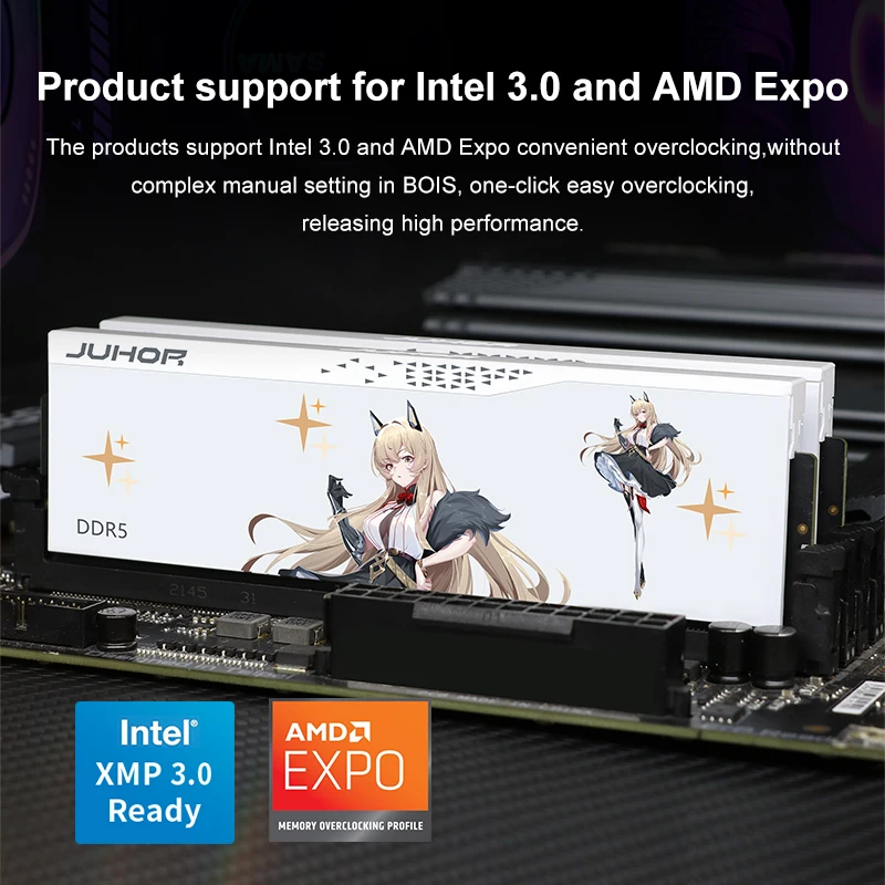 JUHOR DDR5 6000MHz 32GB (16GBx2) DIMM ECC Desktop RAM Hynix Memory
