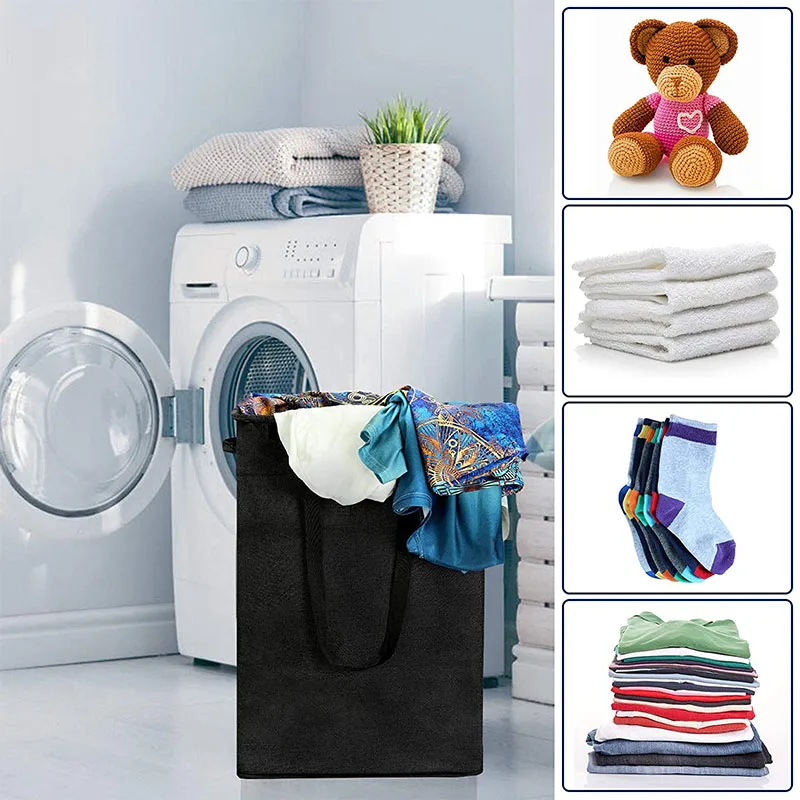 TEAYINGDE slim Laundry Basket with Lid, Tall Thin Laundry Hamper with  Handles, Waterproof Lining Nar…See more TEAYINGDE slim Laundry Basket with  Lid