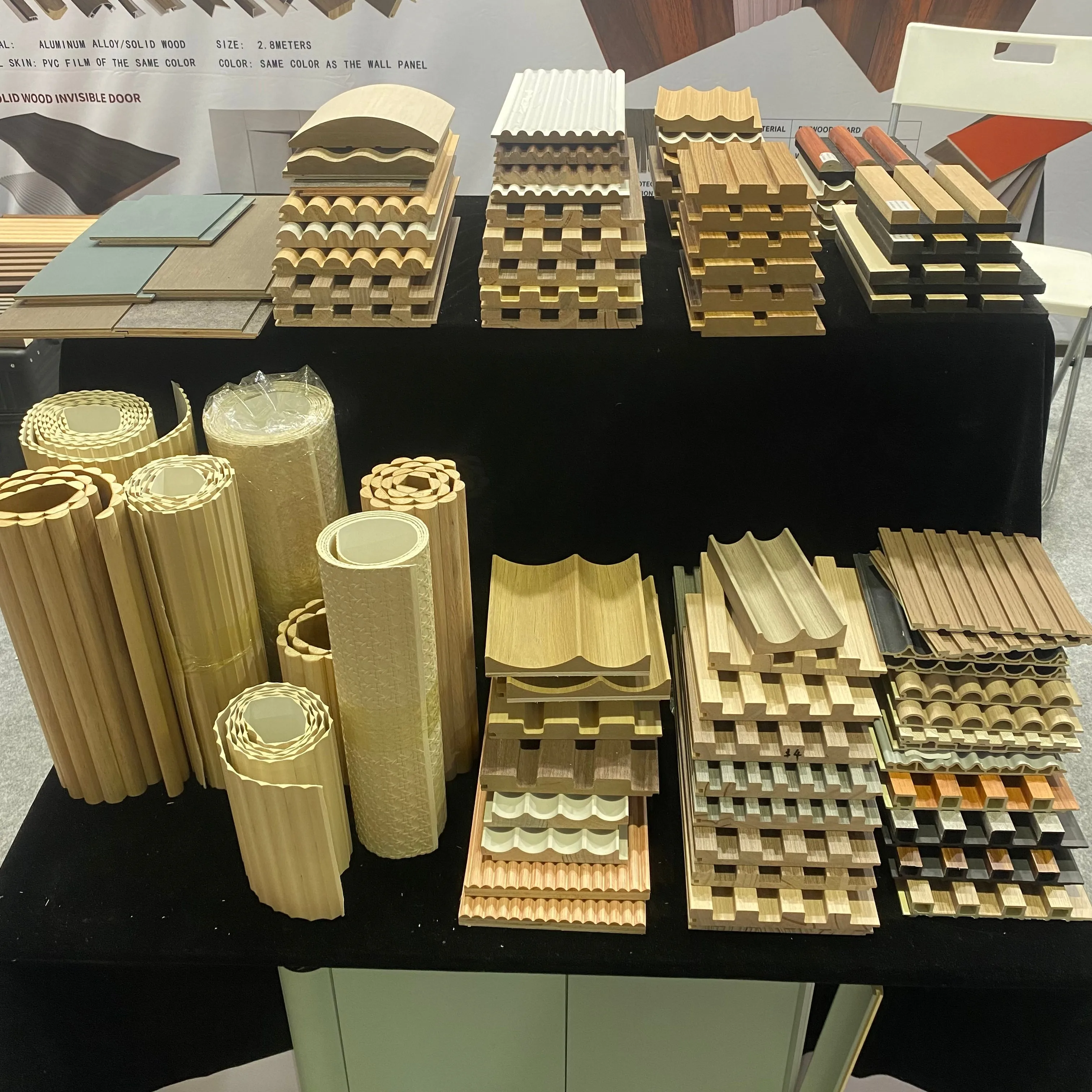 Modern Design Solid Wood Carve Panels Flexible Veneer MDF Fluted Flute ...