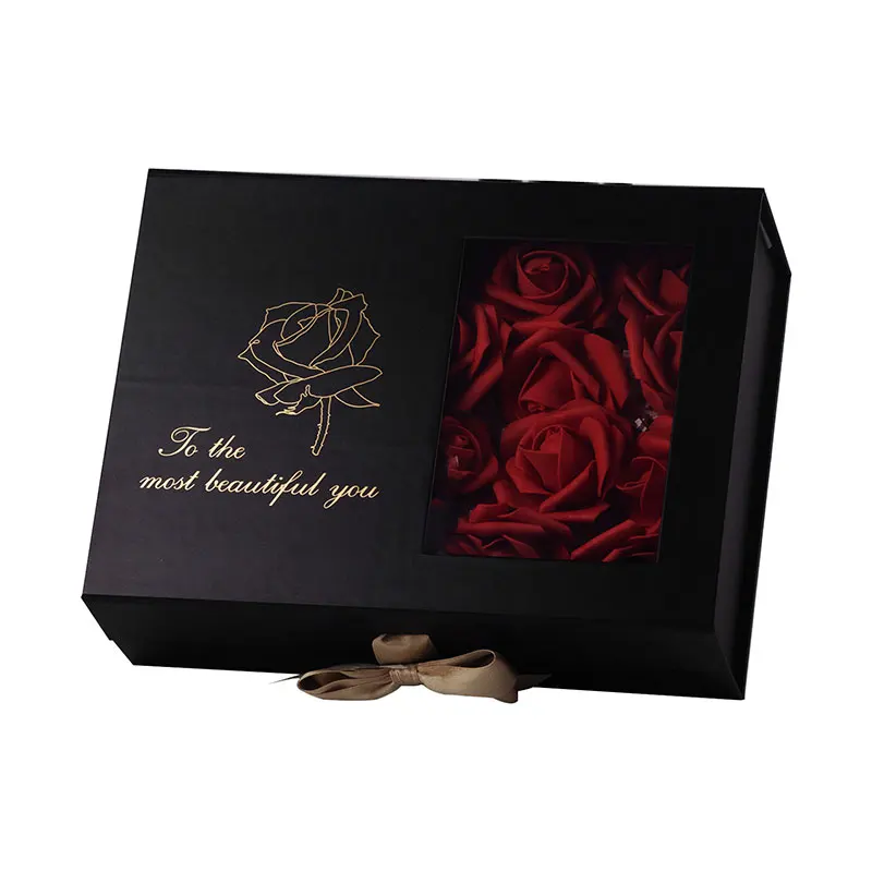  Gift Box Packaging Wholesale Luxury Empty Flower Black