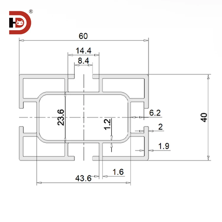 product 4060industrial aluminum alloy extruded profiles with various wall thickness styles suitable for assembly line equipment assembly-3