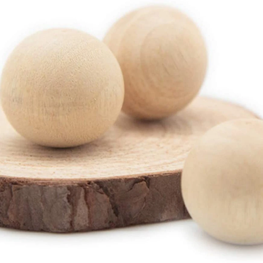 Zasvec Palline Di Legno 60 Pezzi Sfere Di Legno Senza Foro Perline - Foto 6