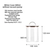 800ml (no pump) White