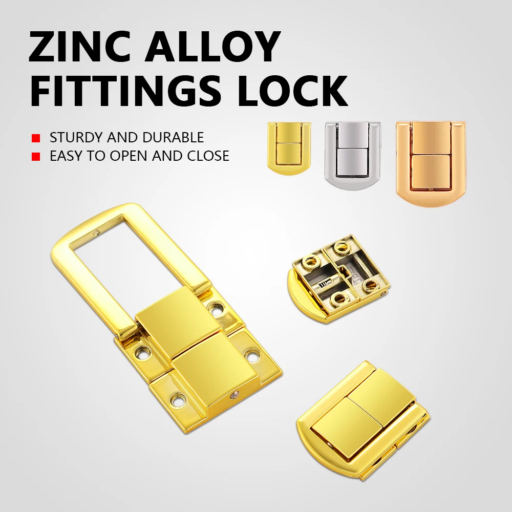 Jewelry Box Wooden Hardware Accessories with Zinc Alloy Hinge Lock Die Casting Word-Free Lock