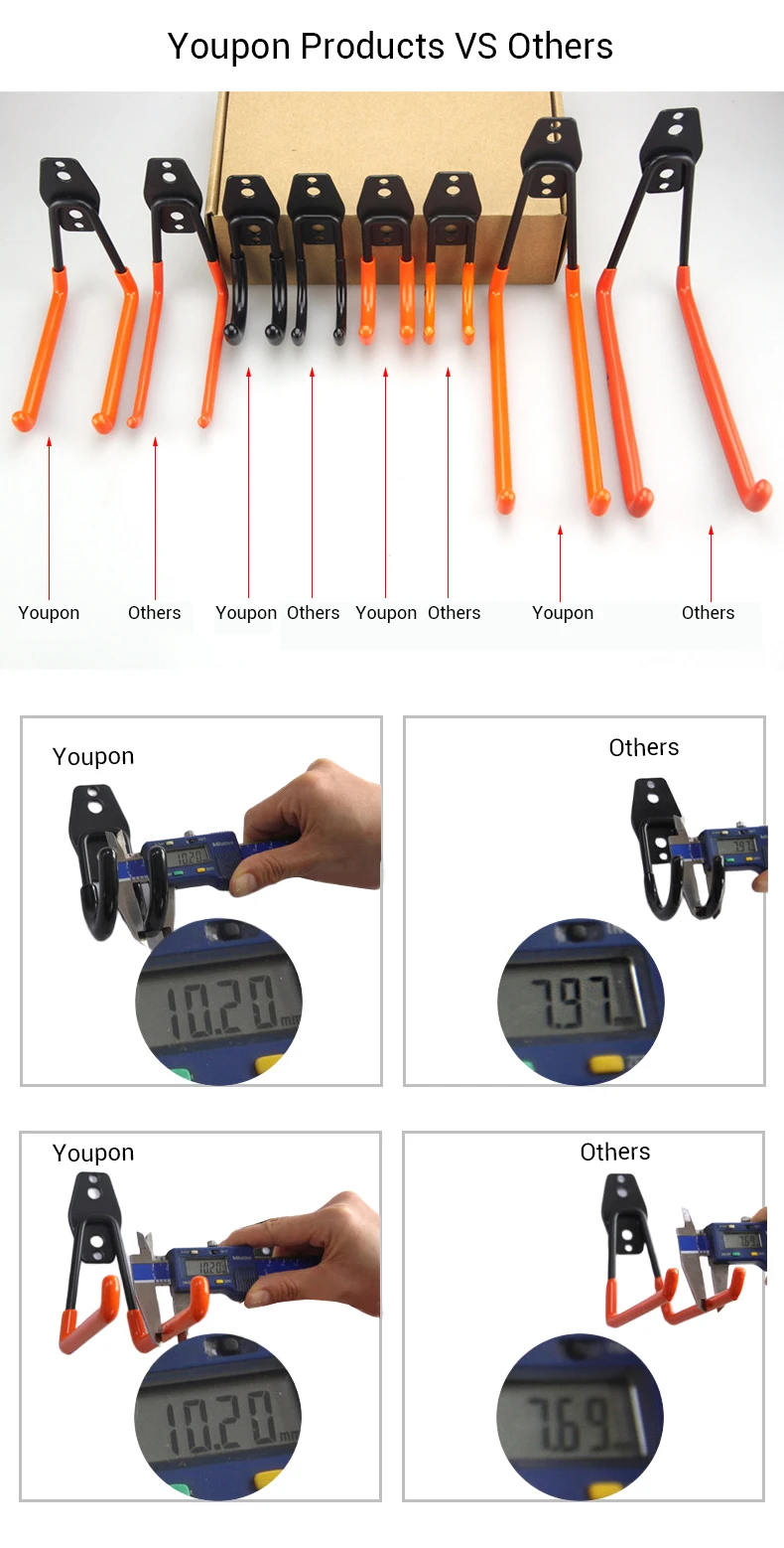 New Arrival Heavy Duty Garage Metal Tool Hooks Set Wall Mount Organizer Storage Rack High Load Bearing for Kitchen&Livingroom factory