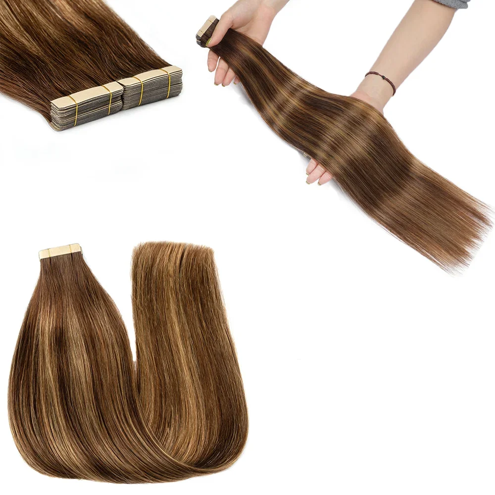 100% Remy Echthaar Tape In Haarverlängerungen Straight Skin Weft Unsichtbar Nahtlos Omber 4 27 16 26 Zoll Für Salon Hohe Qualität_voghion.com
