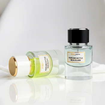 High Grade Cylinder Crimp 30ml Glass Parfum Perfume Fine Mist Sprayer Bottles With  White Black Plastic Cap Box Packaging