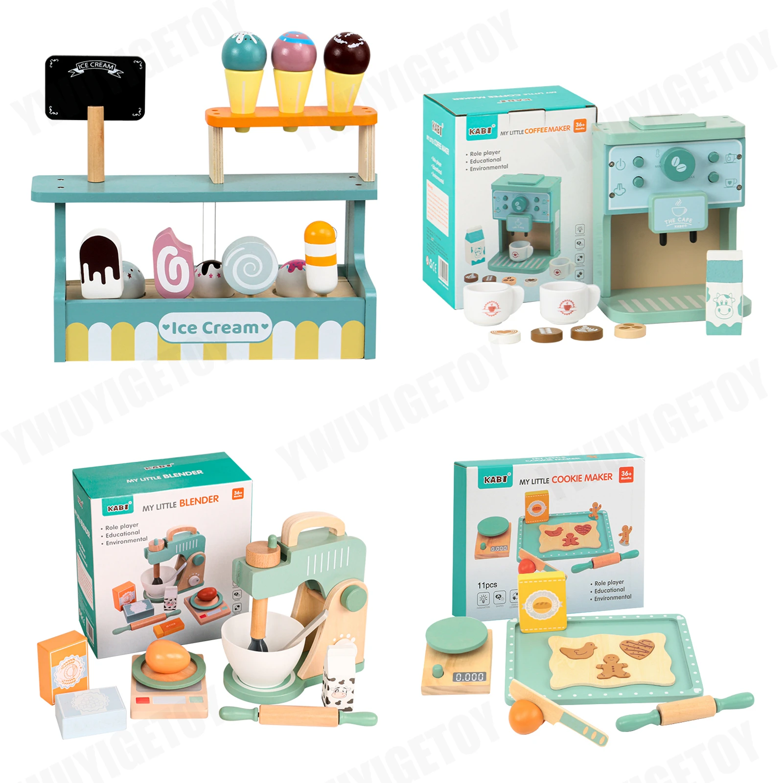 CPC En71 Kids Kitchen Pretend Play Set with Coffee Maker Machine