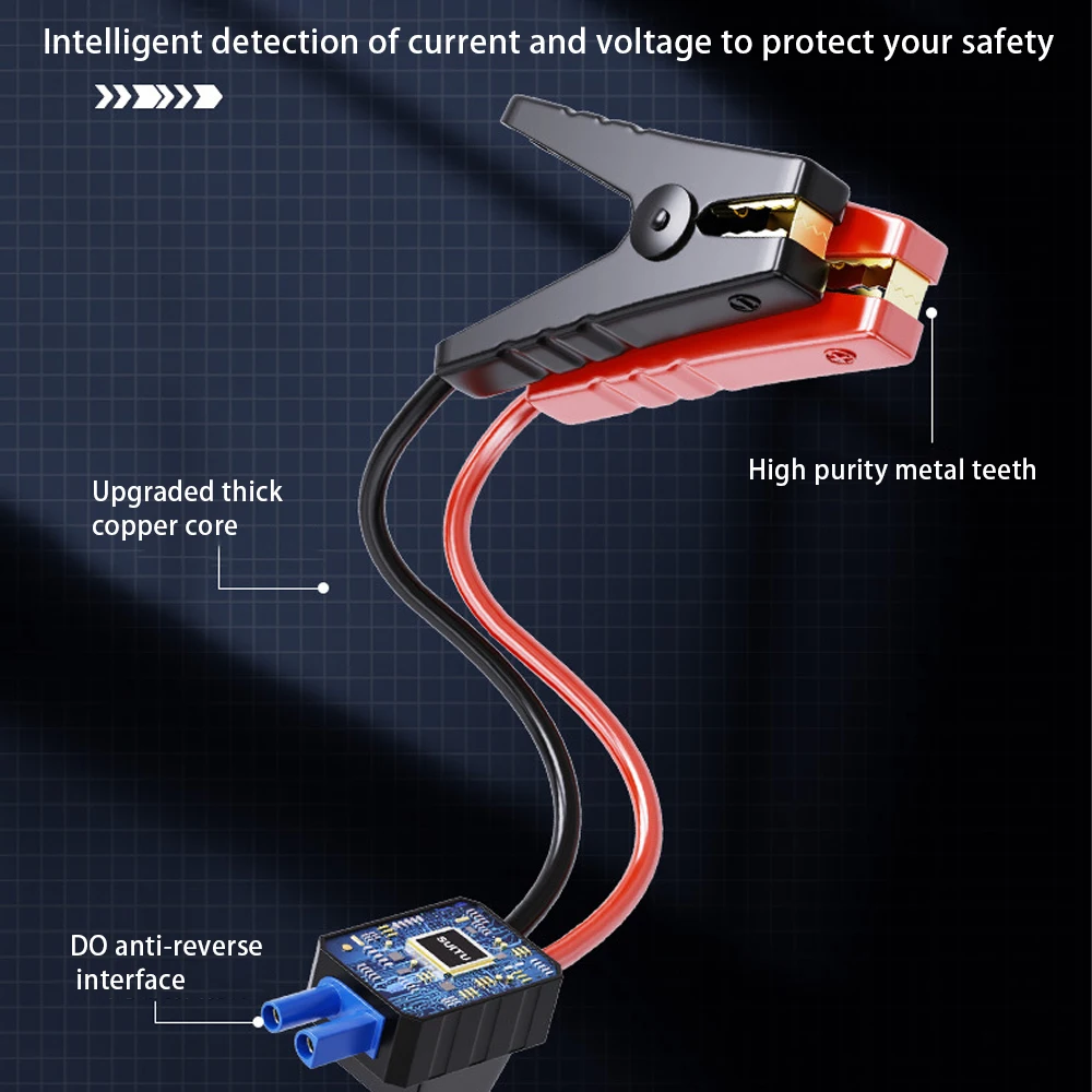 Jump Starter With Air Pump Battery Booster Car Tyre Inflator Portable Air Compressor 12V Rechargeable 150PSI Tire Inflators - view 5