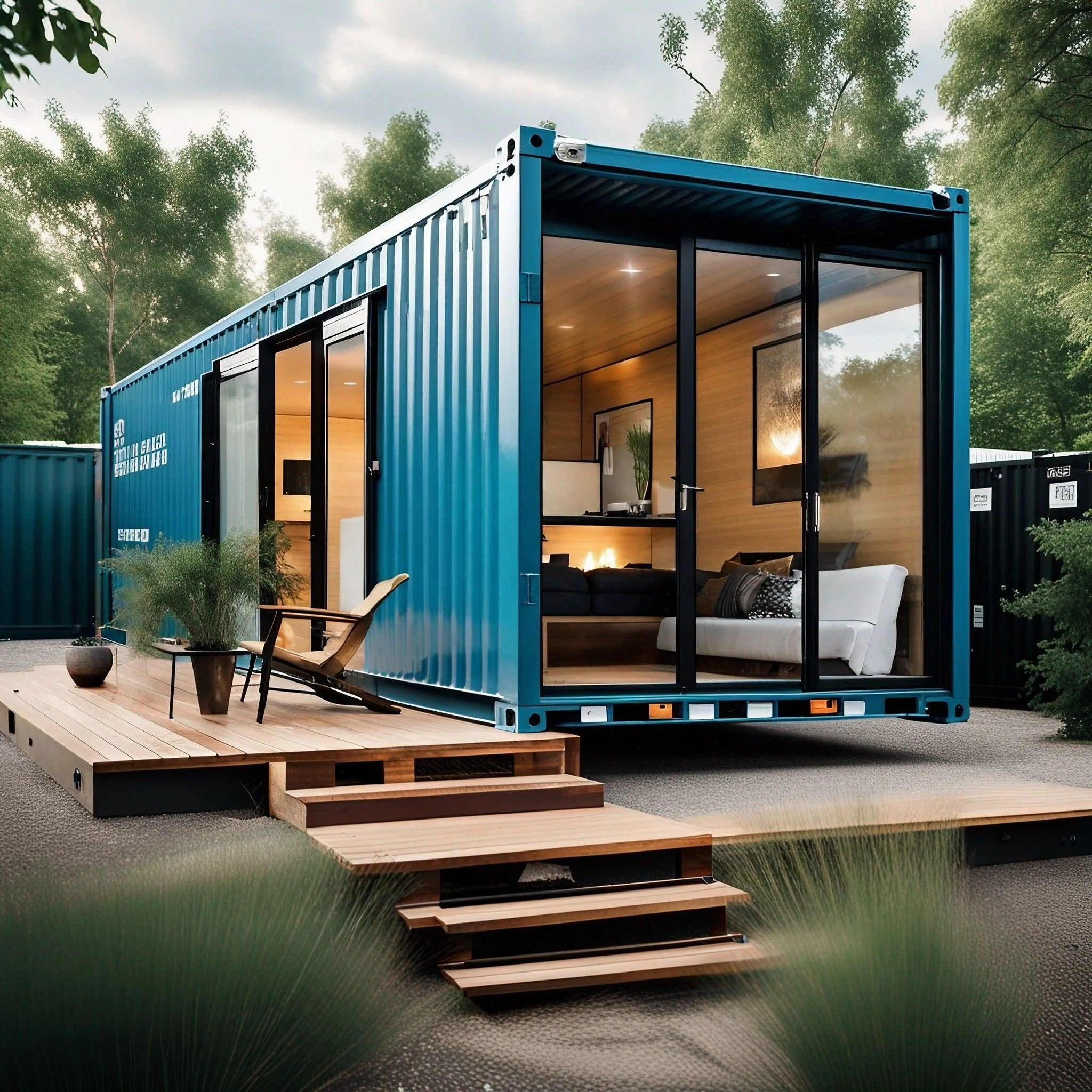 Prefab Portable House Modern Prefabricated Storage Luxury Container Modular House on Stilts Flat Pack Home LL