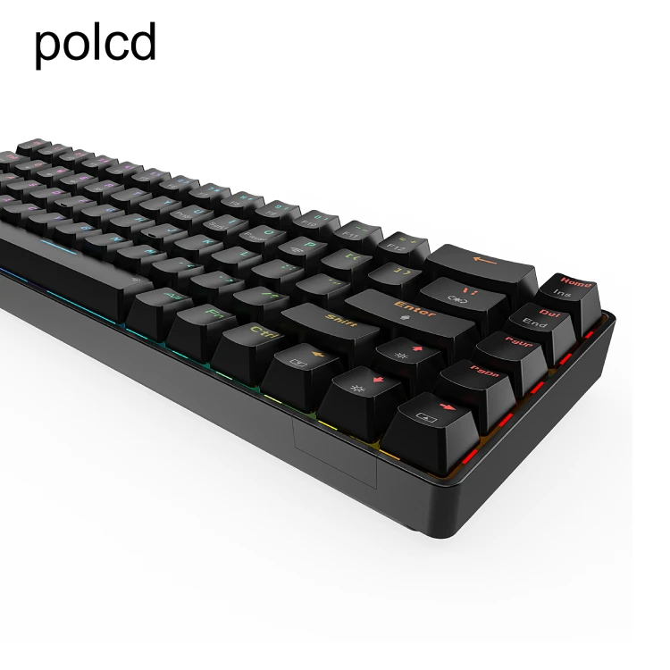 Factory Wired Backlight USB Computer Accessories Colorful 68 Keys Multi-Function Game Keyboard