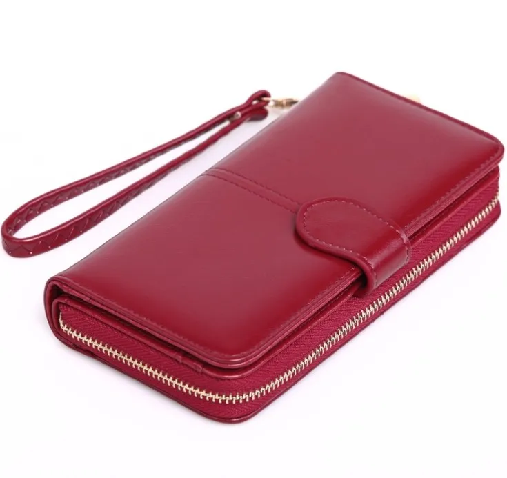 Ladies Simple Design Wallets Zipper Clutch Wallet Carteras De Mujer Wristlet Long Women Wallet