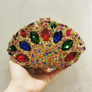LADIES Shell Shaped Luxury Clutch Bag Luxury Diamond-Encrusted Hand Full Rhinestone Evening Bag Dress Bag For Women