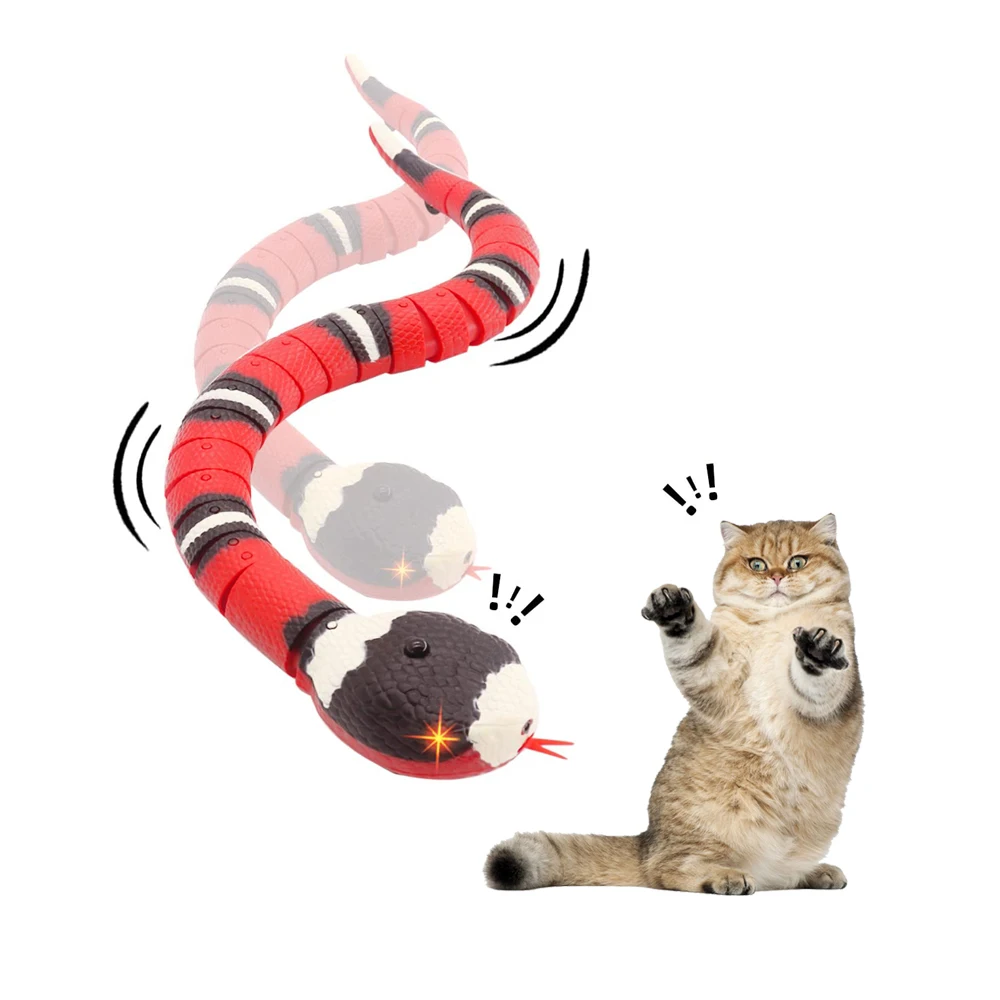 USB Charging Smart Sensing Snake Cat Toys Electric Interactive Cat Accessories for Kid Pet Dogs Game Play Toy