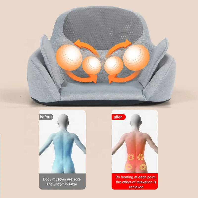 Waist And Hips Shiatsu Massage Cushion Full Back Soreness Relief Seat
