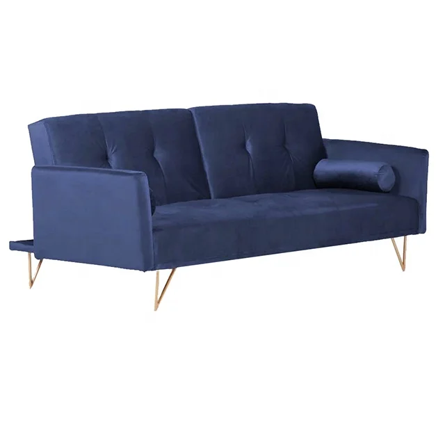 Three-Seat Fabric Sofa Bed for Living Room Apartment Warehouse or Mall Hotel-Lounge Design Furniture Futon